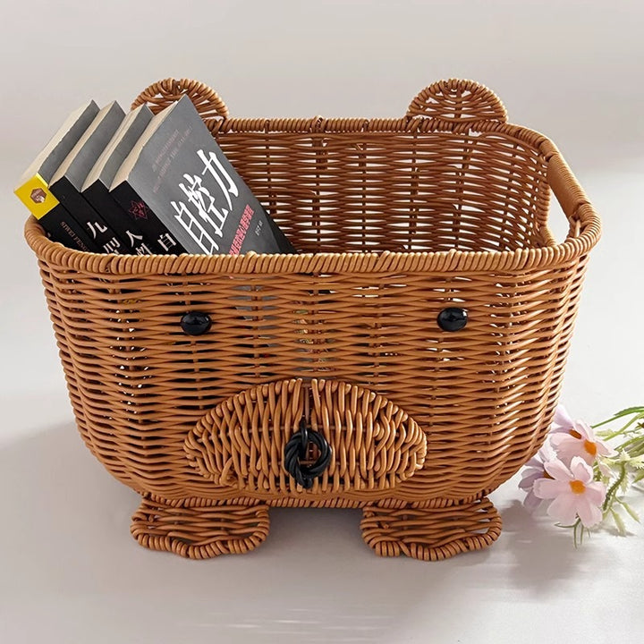 Handcrafted natural material storage basket