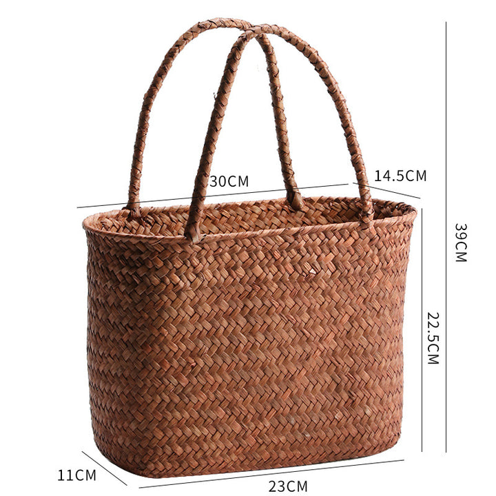Handwoven Natural Fiber Beach Bag