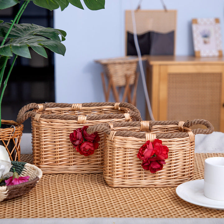 Basket with decorative flower decoration