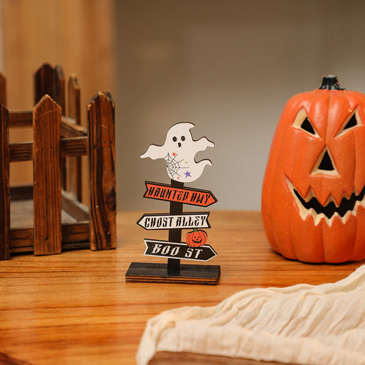 Creative Halloween Decor Sign with Pumpkin Motif