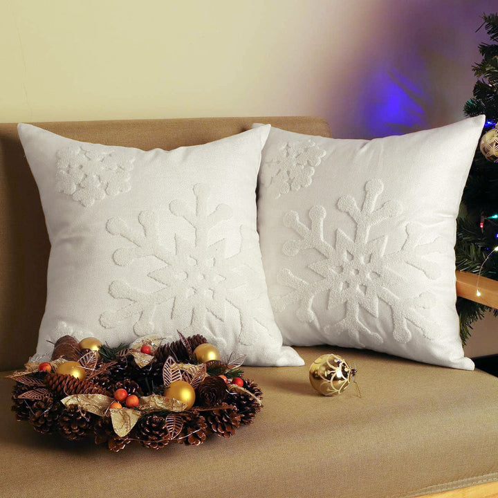Decorative Holiday Throw Pillow with Deer Silhouette