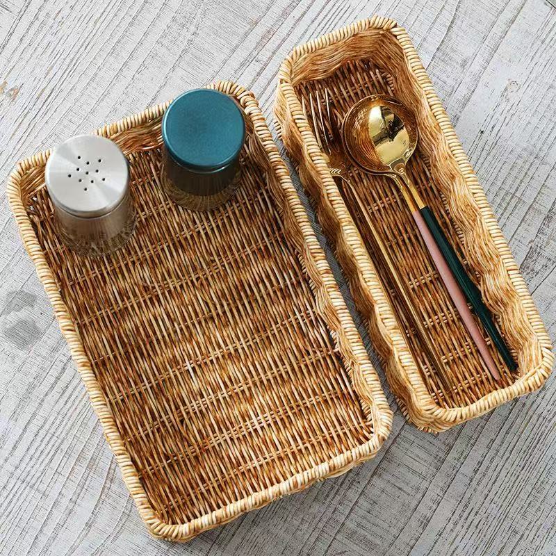 Rectangular Woven Storage Tray