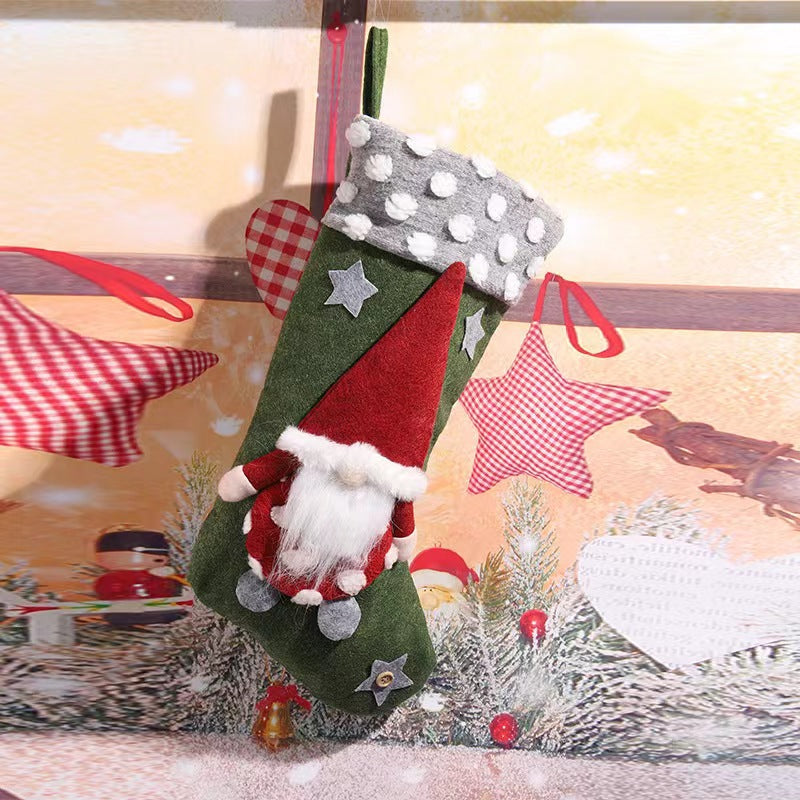 Festive Christmas stocking with nostalgic design