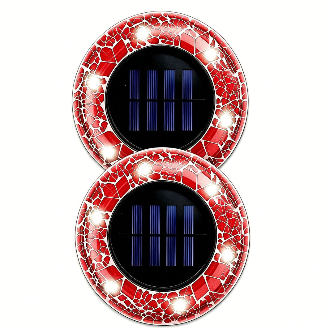 Solar Mosaic Glass Garden Path LED Spotlights