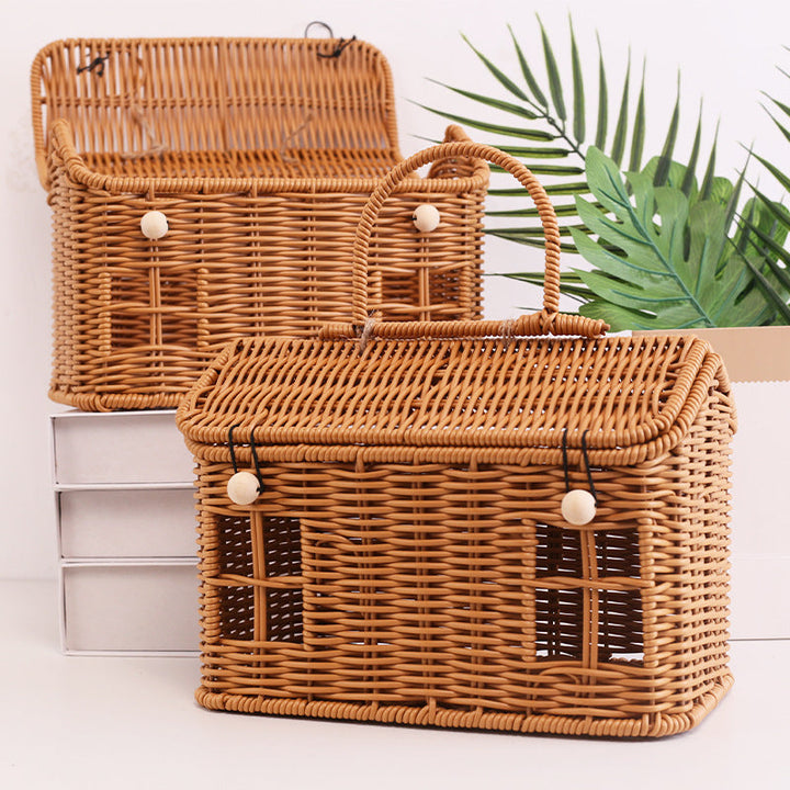 Charming Woven Storage Basket with Lid