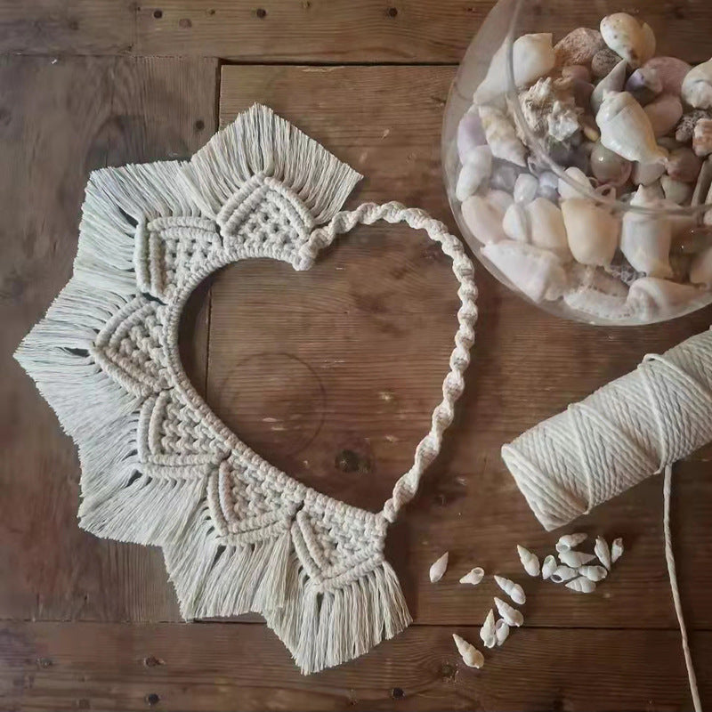Macramé Heart-Shaped Wall Hanging Decor