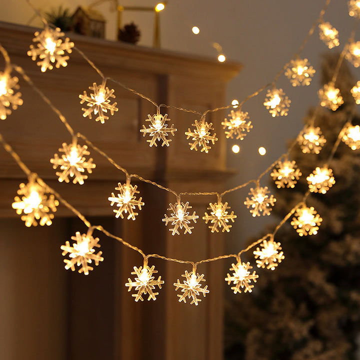 Decorative string lights with colorful crystal balls