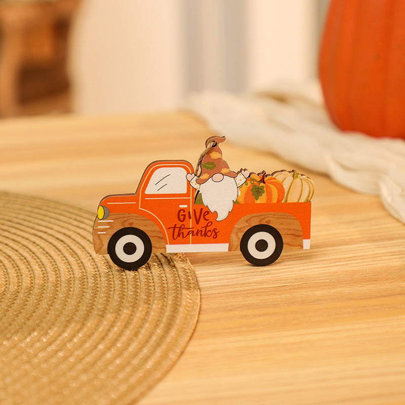 Decorative wooden figure in nostalgic truck design