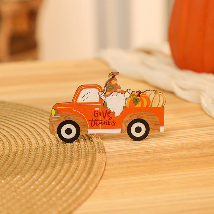 Decorative wooden figure in nostalgic truck design