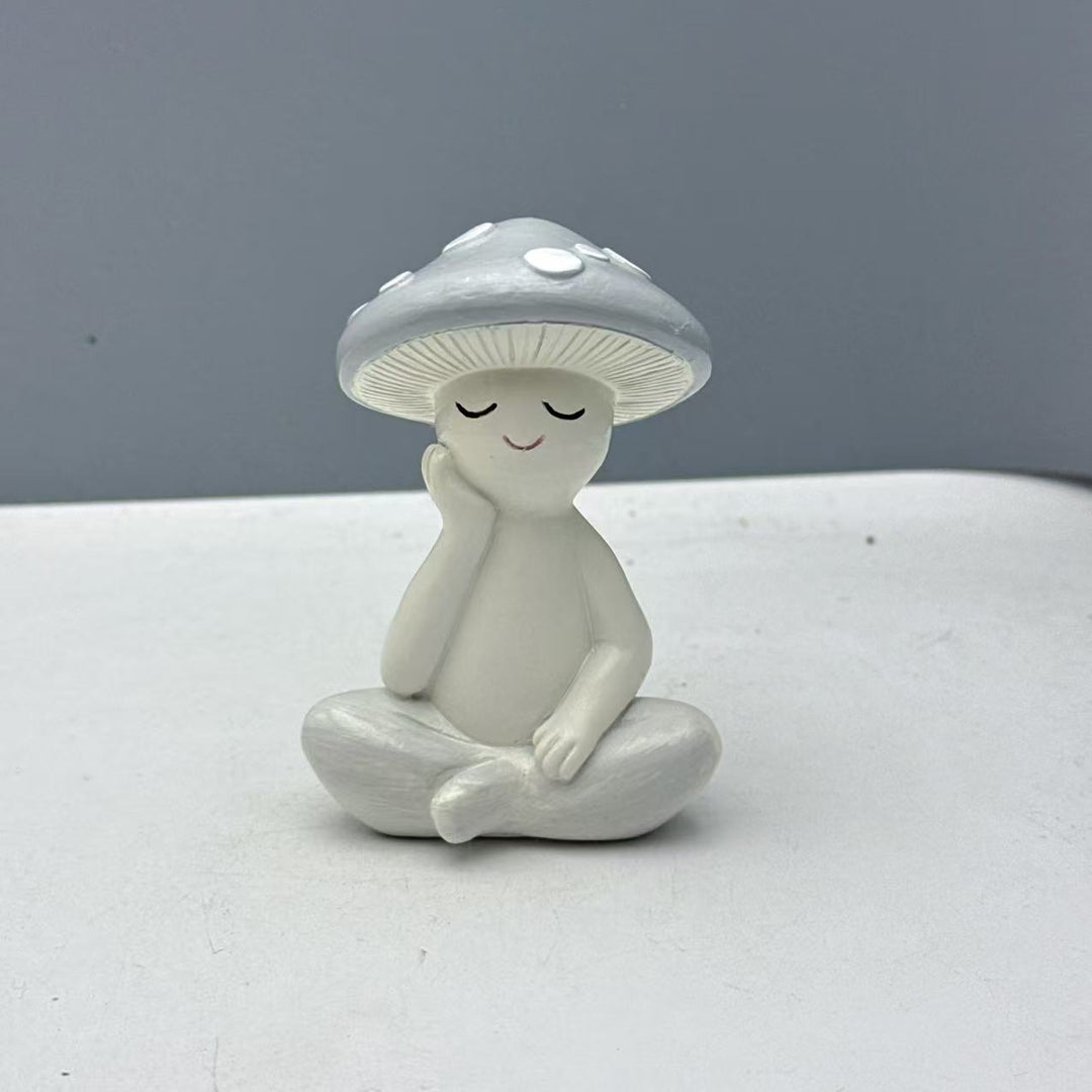 Decorative figure of a meditating mushroom
