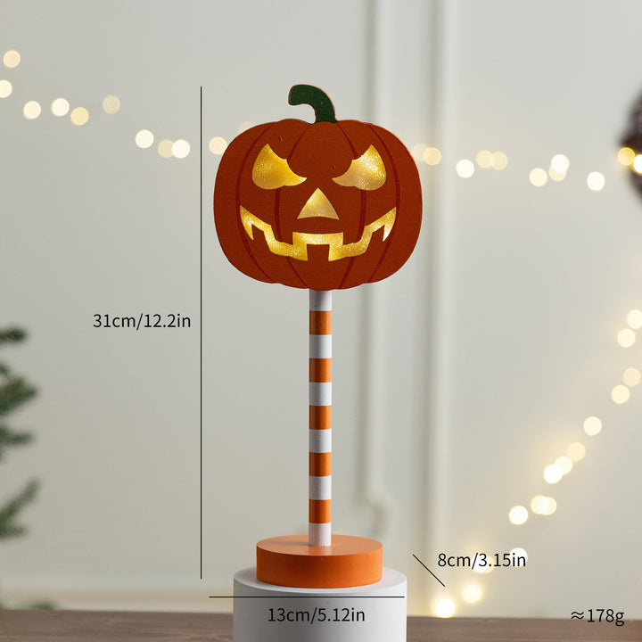 Day of the Dead LED Sugar Skull Table Accent Lamp on Striped Pole