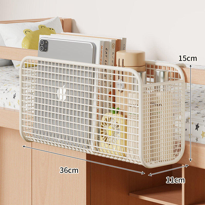 Bedside Mesh Hanging Organizer with Triple Compartments and Over-Rail Hooks