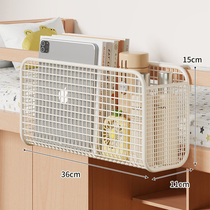 Bedside Mesh Hanging Organizer with Triple Compartments and Over-Rail Hooks