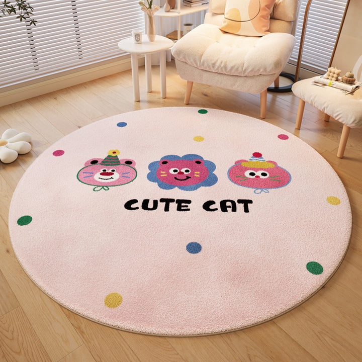 Playful Dog-Themed Round Area Rug