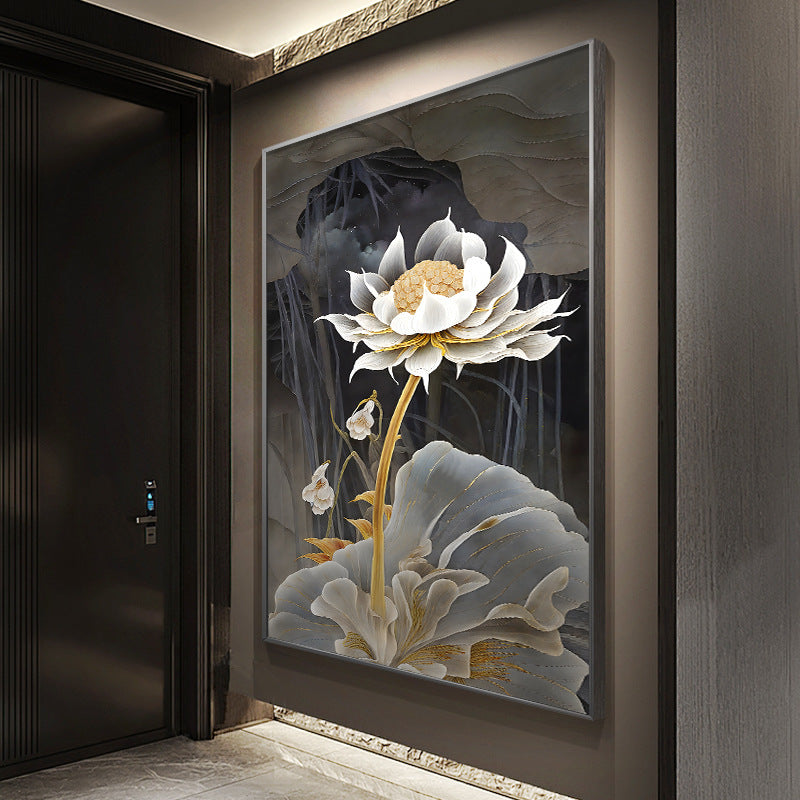 Elegant Lotus Flower Framed Art