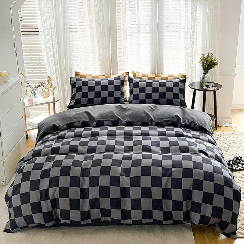 Premium Checkerboard Duvet Cover Set