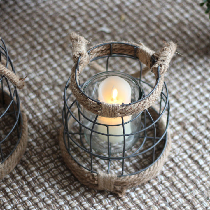 Decorative lantern made of metal and glass