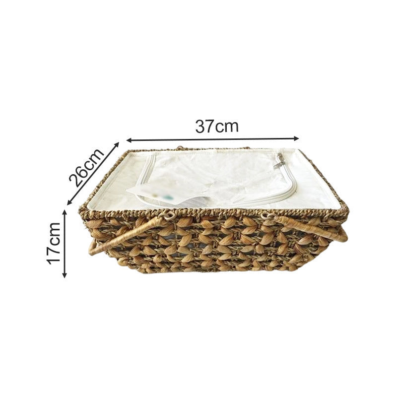 Decorative storage basket with transparent lid