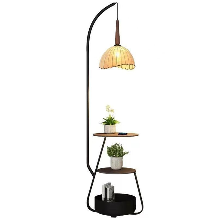 Modern floor lamp with integrated plant stand