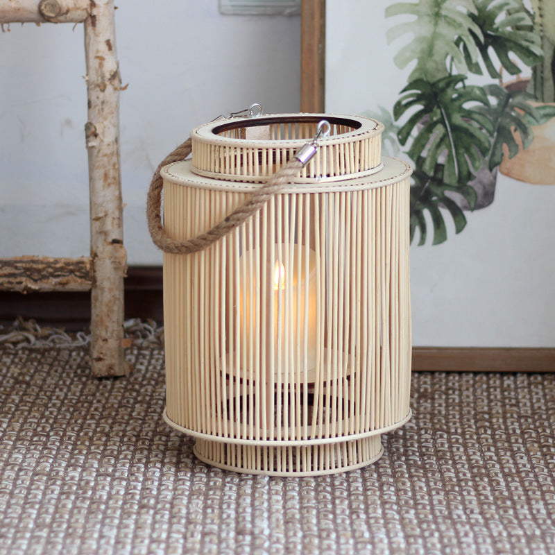 Decorative lantern made of woven material