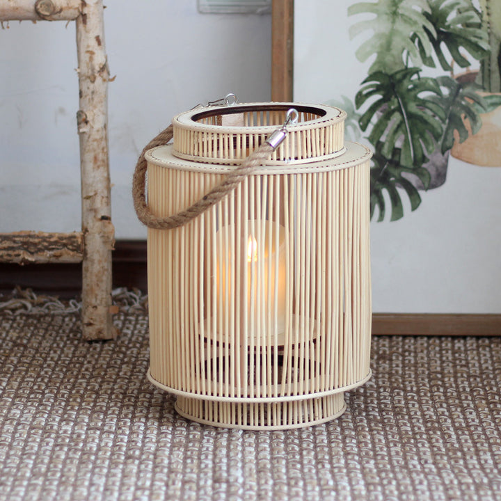Decorative lantern made of woven material