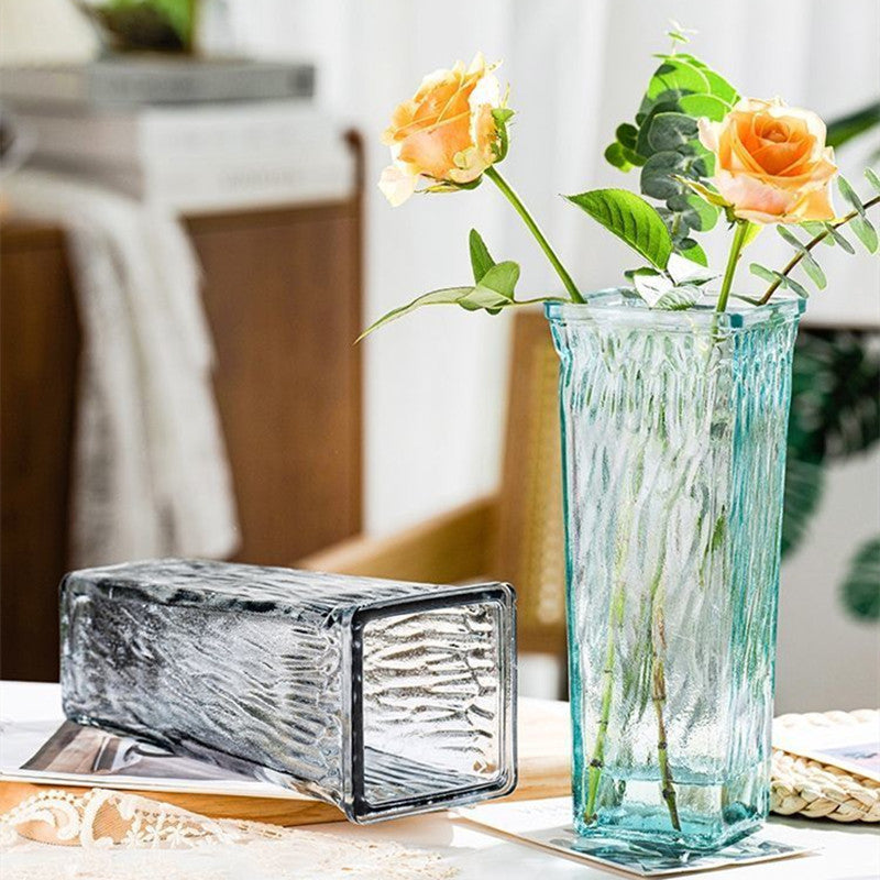 Textured Tall Glass Vase