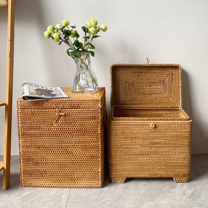 Stylish storage basket made of rattan