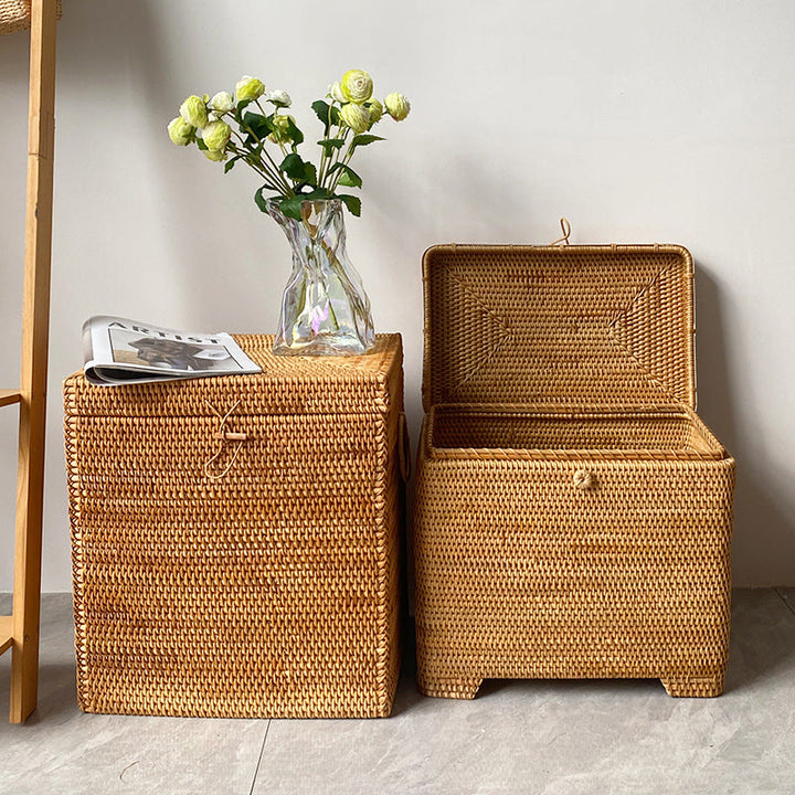 Stylish storage basket made of rattan