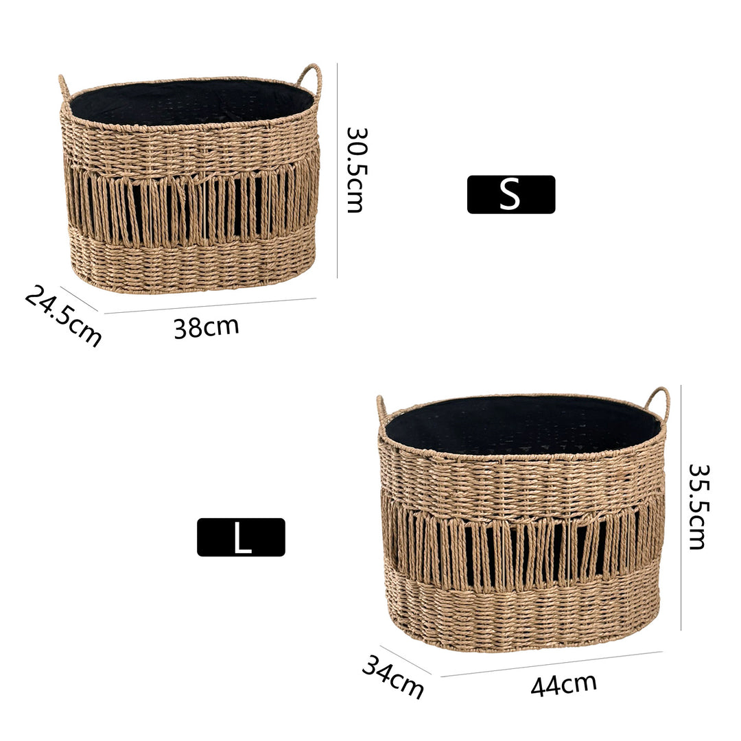 Storage basket with elegant fringe design