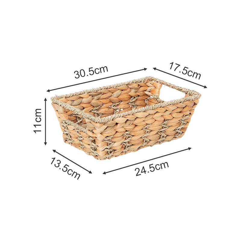 Rustic storage basket made of woven natural material