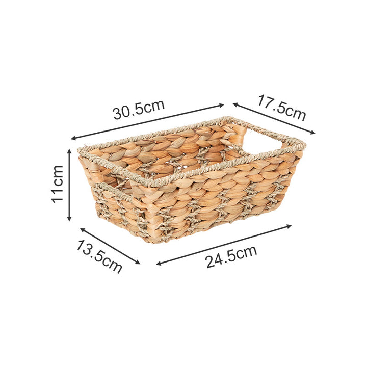 Rustic storage basket made of woven natural material