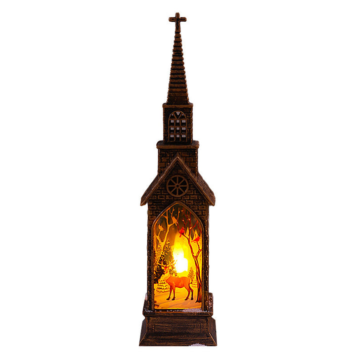 Nostalgic Christmas lantern with movable Santa motif