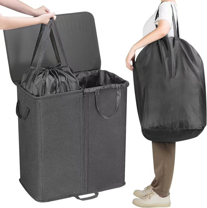 Laundry container with separating compartments