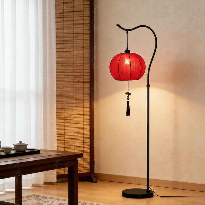 Oriental-inspired floor lamp