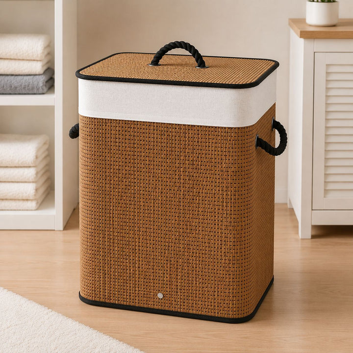 Laundry basket with lid and handle