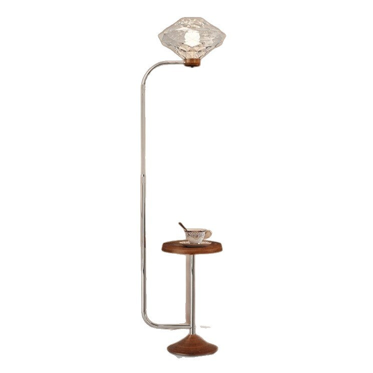 Modern stylish floor lamp with integrated side table