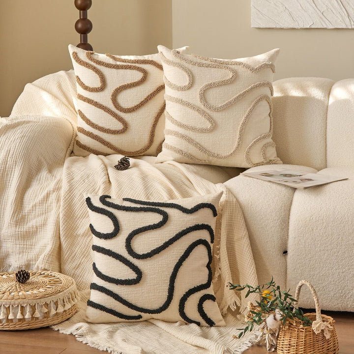 Textured Abstract Design Throw Pillow