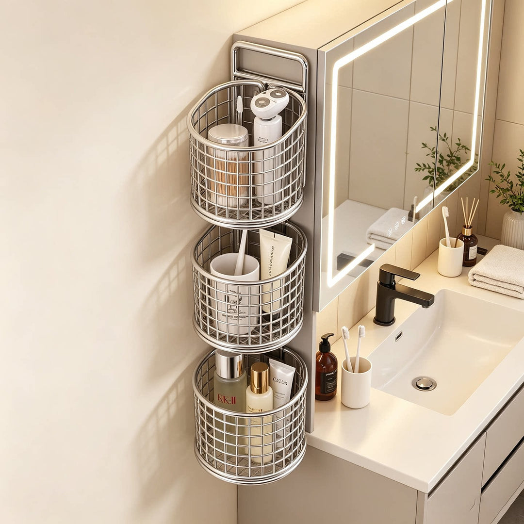 Wall-Mounted Stainless Steel Wire Egg Storage Basket