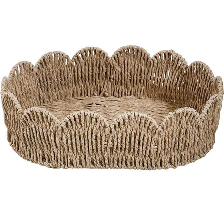 Decorative hand-woven storage basket