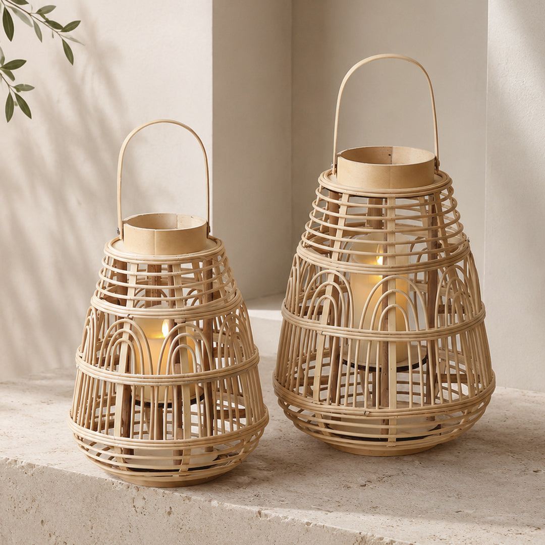 Rustic Rattan Lantern