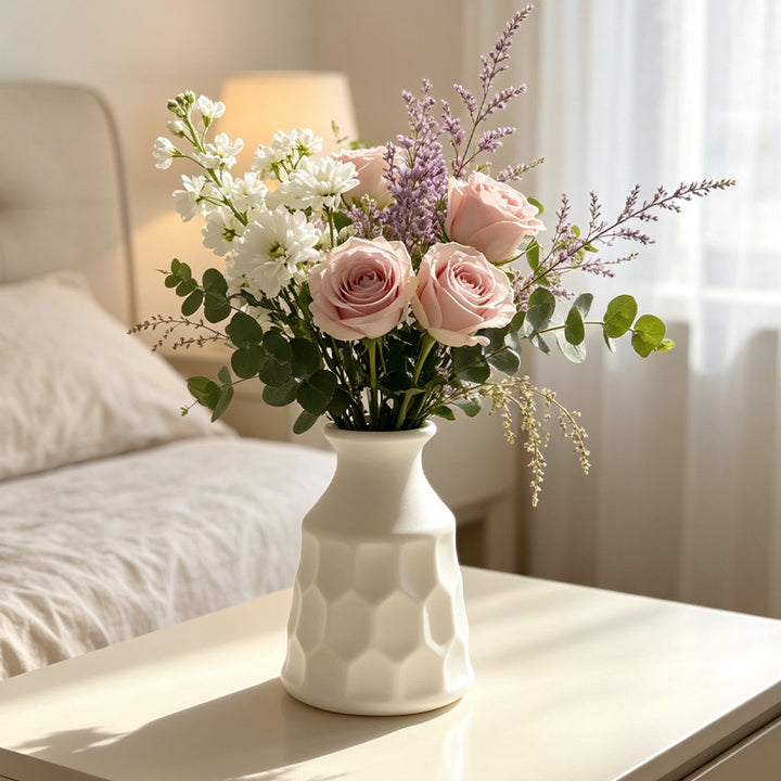 Honeycomb Textured Decorative Vase