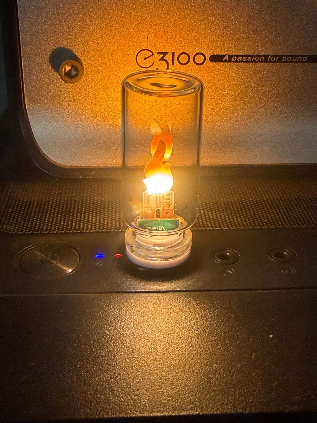Realistic Flickering Flame LED Glass Tube Night Light