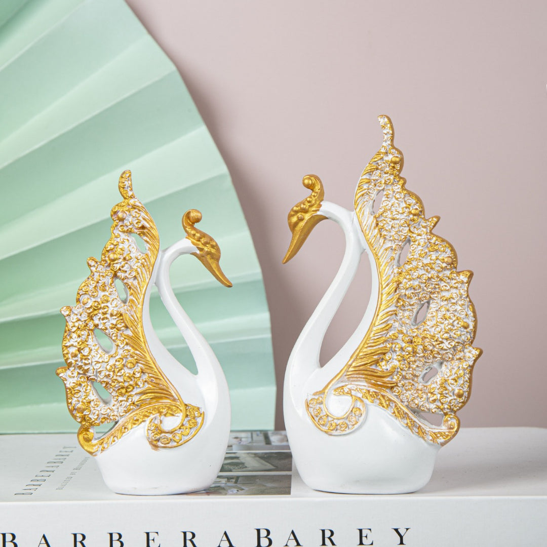 Elegant Ceramic Swan Figurines