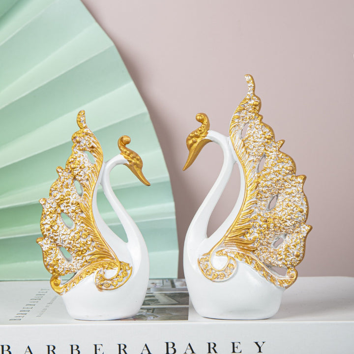 Elegant Ceramic Swan Figurines