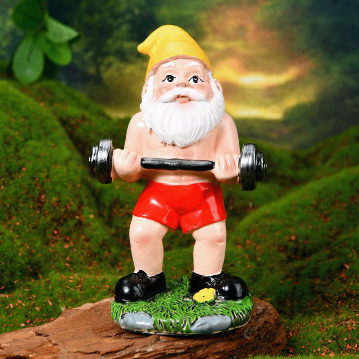 Whimsical Fitness Gnome Figurine