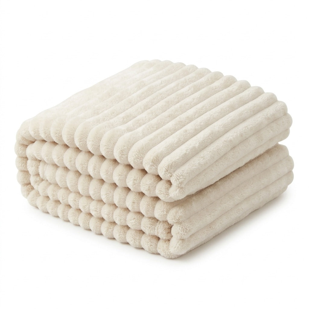 Ribbed Plush Throw Blanket
