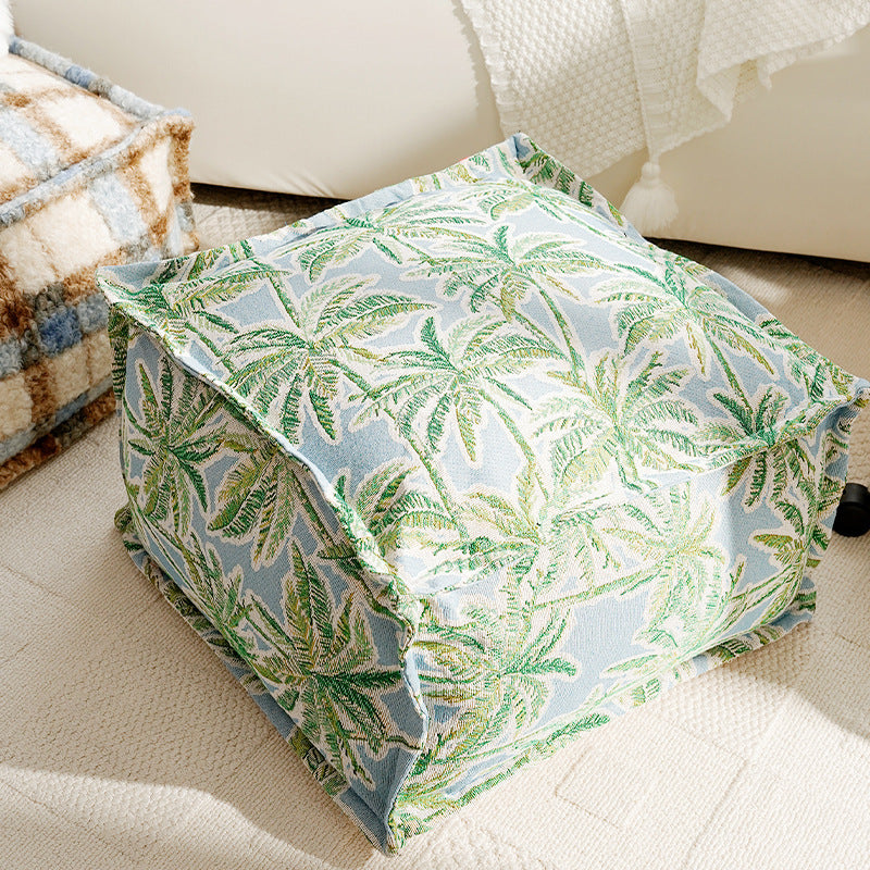Floral Patterned Decorative Floor Pouf