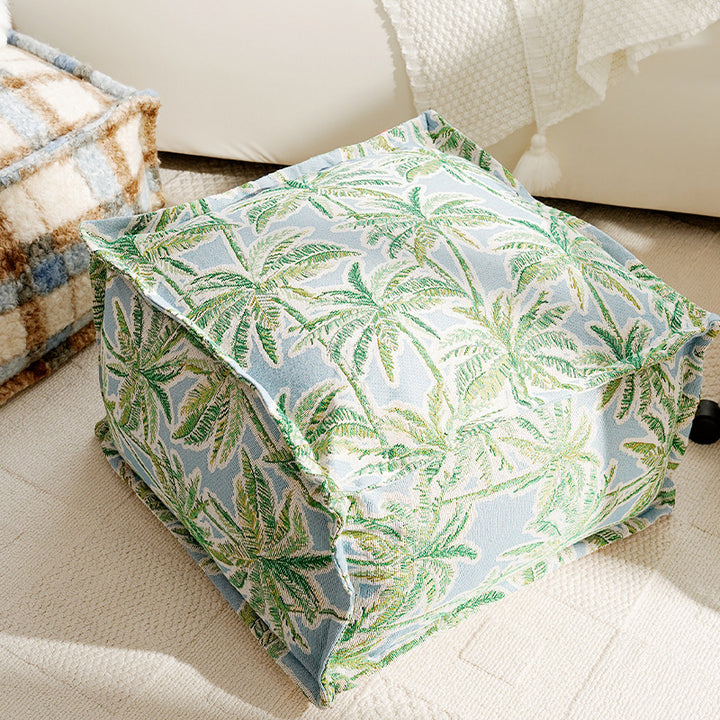Floral Patterned Decorative Floor Pouf