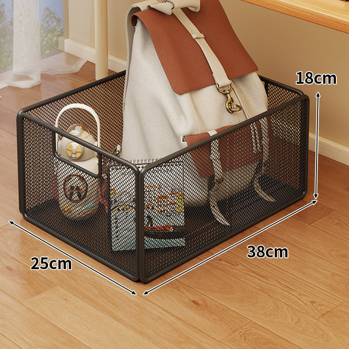 Under-Desk Rolling Mesh Utility Basket with Locking Swivel Wheels