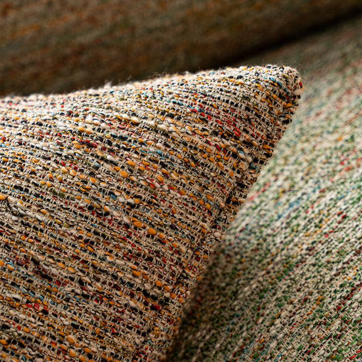 Woven square decorative pillow cover with mottled bouclé structure